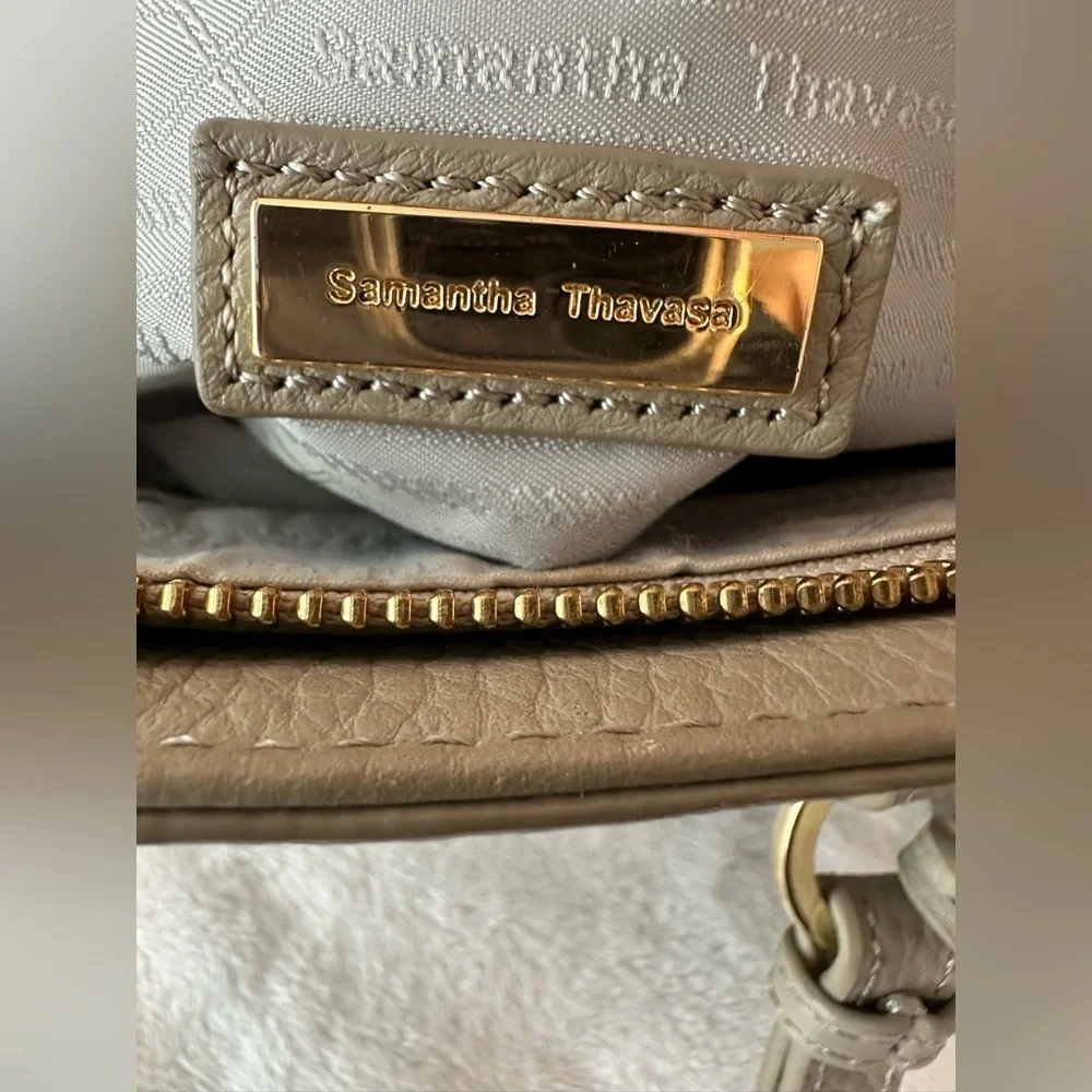 Samantha Thavasa Taupe Mini Satchel Handbag